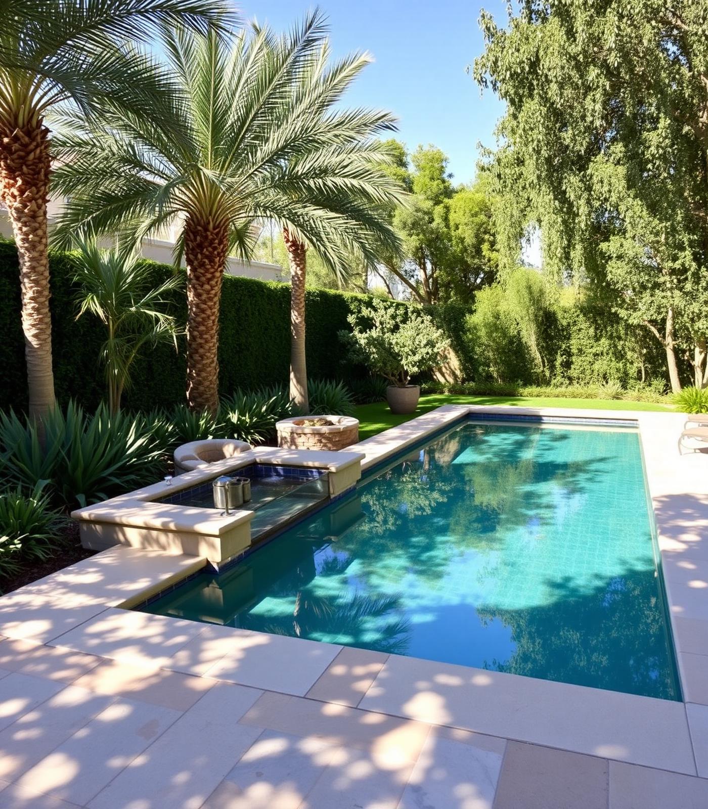 Luxury Las Vegas backyard by Greenway Landscaping